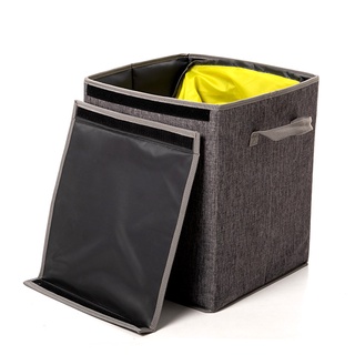 Folding Toy Storage Bin with Large Drawstring Play Mat Easy to Collect Toy Portable Storage Organizer Basket with Handle
