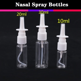 10ml 20ml 30ml vacío plástico Nasal Spray botellas bomba pulverizador niebla nariz Spray botella recargable (1)