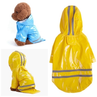 ANGELICA01 S-XL Pet impermeable con capucha ropa de cachorro chaquetas para perros gatos ropa de PU reflectante al aire libre con correa agujero impermeable (9)