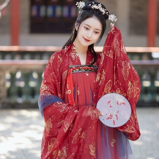 Hanfu Hanfu mujer estudiante chino viento mujeres mejorado Resort pecho falda bronceado vestido de hadas (6)