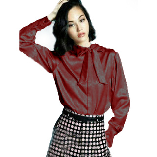 La mejor calidad de estilo coreano de las mujeres blusa Tops (Tifany Maroon SW blusa) blusa wan 99RQE