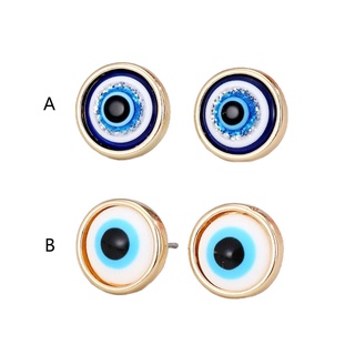 FA Evil Eye Stud Earrings Set Blue Eyes Amulet Earrings Kabbalah Protection Earring