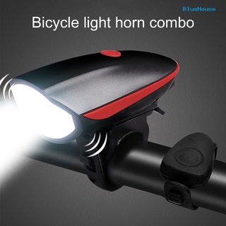 bluehouse 1 juego de bocina delantera de luz trasera para bicicleta, impermeable, usb, carga delantera, luz trasera para montar