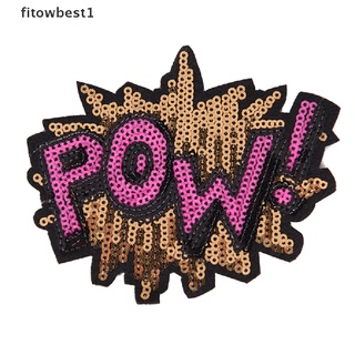 Fbmx letters Sequins Embroidery Iron sew on patch applique DIY clothing 11X9cm New Glory