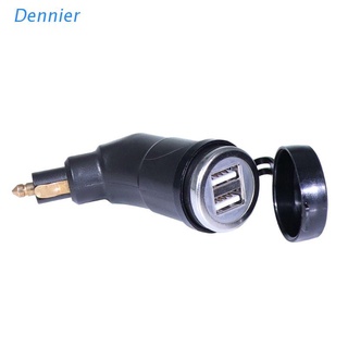 DENN Waterproof 12V Motorbike Hella DIN Plug Dual USB Charger for -BMW R1200GS R1200RT -Triumph Ducati and more Motorcycle