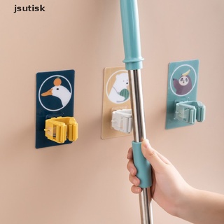 jsutisk ganchos multiusos adhesivos montados en la pared organizador de fregona soporte rackbrush mx