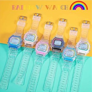 moda unicornio deportes reloj jam digital color transparente cuadrado reloj estudiante led reloj par reloj
