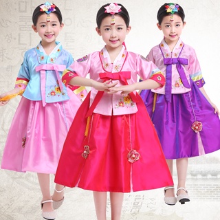 2022 niños tradicional Hanbok bordado vestido de niñas princesa vestido de baile Kindergarten étnico escenario disfraz