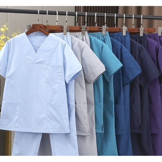 Scrub Suit Doctor Nurse work cloth top+trousers