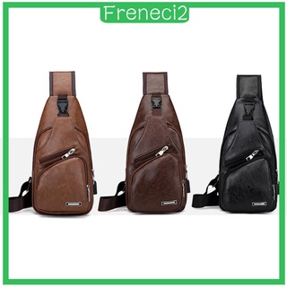 [Freneci2] bolso bandolera de cuero PU para hombre, bolso bandolera, color negro