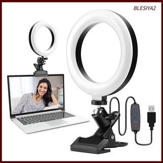 [BLESIYA2] Regulable escritorio LED círculo luz LED círculo luces 10 colores RGB Selfie anillo de luz 10 nivel de brillo para transmisión en vivo fotografía TikTok