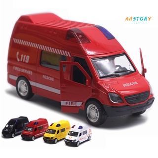 ahstory simulado tire hacia atrás luz de sonido ambulancia coche policía camión de bomberos niños juguete regalo