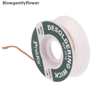blowgentlyflower - removedor de soldadura de soldadura de 1,5 m de longitud, herramienta de reparación de alambre de succión bgf