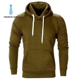 Men Winter Hoodies Long Sleeves Pockets Hooded Pullover Minimalist Casual Sports Tops (7)