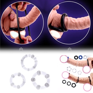 3 piezas anillo deportivo de silicona para hombres anillo de retraso macho anillo de bloqueo Penile Delay anillo