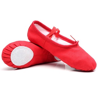 lucky * Bebé Niña Lona Algodón Ballet Pointe Zapatos De Baile Gimnasia Zapatillas Yoga Pisos (6)