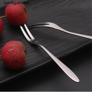 [newwww] 6pcs creative stainless steel fruit sign two tooth fork cake dessert fork [lanfigutr]