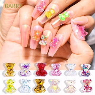 BARRY 3D decoración de uñas DIY manicura joyería adornos de uñas purpurina Mini lindo brillante AB cristal resina 30Pcs oso Aurora