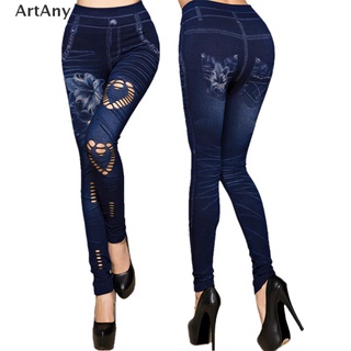 (hotsale) sexy mujer imitación denim jean slim fit leggings pantalones pantalones elásticos leggings {bigsale}