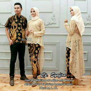 Batik pareja Syafira Kebaya brocado vestido