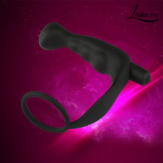 LUSHASTORE hombres Plug Anal silicona vibrador próstata anillo G-Port masajeador adulto juguetes sexuales (4)