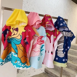 venta niños capa toalla de baño de dibujos animados impresión sirena astronauta cocodrilo con capucha albornoz parques de agua jugando hot springs playa bienvenida celebrar fecha de nacimiento