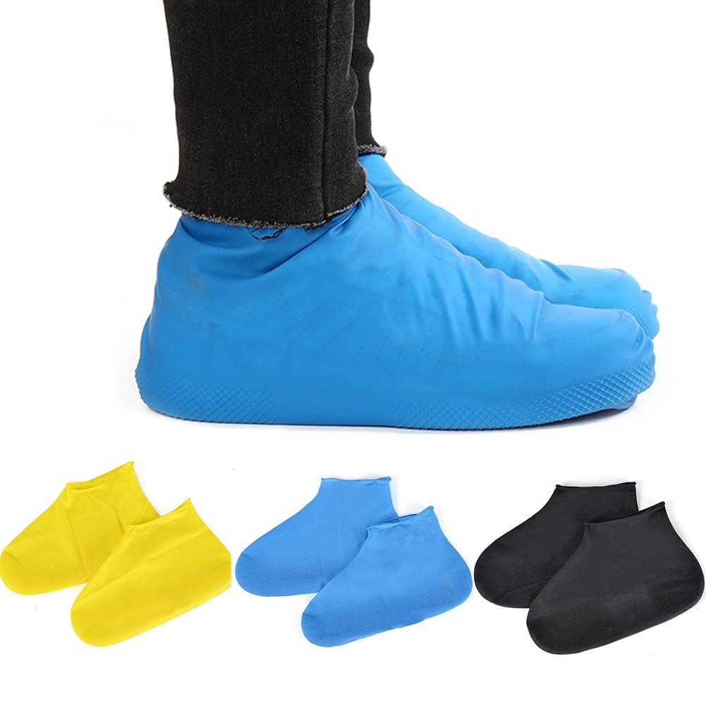 Reutilizable látex impermeable zapatos de lluvia cubre antideslizante goma lluvia botas accesorios