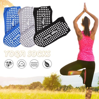 Calcetines de yoga de silicona antideslizante Pilates Barre transpirable deportes piso calcetines con empuñaduras