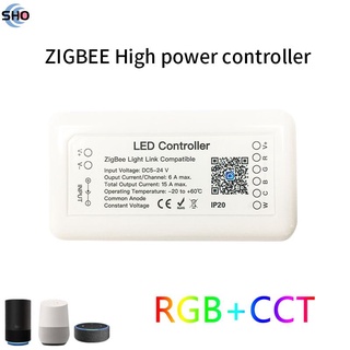 Tuya Zigbee 3.0 Smart LED Controlador RGB + CCT 6pin Light Strip DC12-24V Trabajo Con Alexa Asistente De Google shosho_mx