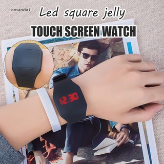 LED Multi-Function Electronic Watch Minimalist Waterproof Digital Watch Touchscreen Function Square Dial