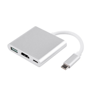 Adaptador convertidor USB 3.1 tipo C a HDMI/USB 3.0/USB-C aluminio Compatible para Macbook adaptador
