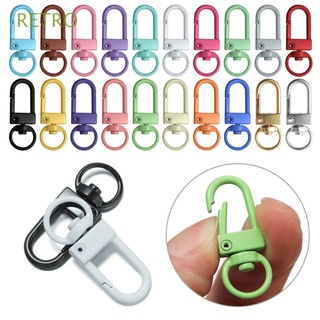 RETRO 5PCS Metal Lobster Clasp Jewelry Making Collar Carabiner Snap Bags Strap Buckles Hardware DIY KeyChain Bag Part Accessories Split Ring Hook/Multicolor