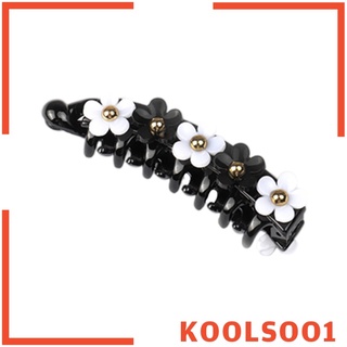 [koolsoo1] niñas moda negro blanco pétalos clip de pelo pico de pato horquilla headwear
