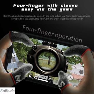 1 Pair Phone Games Sweat-proof Finger Gloves Thumbs Finger Cover Non-slip Sleeve For PUBG Touch Screen Game Practical Access SOLITUDE
