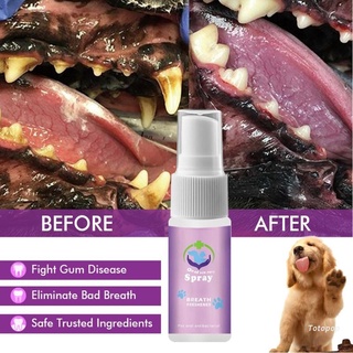 Top perro aliento ambientador Spray eliminar el mal aliento prevenir la enfermedad Oral en gatos