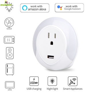 Tuya Smart Life WiFi Socket Con Luz De Noche LED Enchufe Inteligente Remoto Control De Voz Para Alexa Google Home IPhone007 (1)