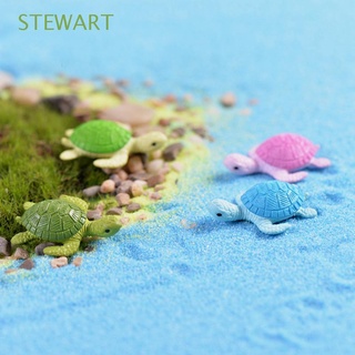 STEWART 4Pieces miniaturas de dibujos animados de hadas jardín Micro paisaje DIY musgo figura resina tortuga decoración Bonsai decoración/Multicolor