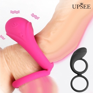 upsee suave 8 forma vibración pene bloqueo delay eyaculación polla anillo adultos juguete sexual