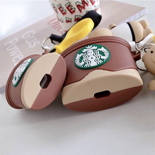 Starbucks Sakura Cup AirPods Pro 1/2 Bluetooth Headset Anti-fall Silicone Soft Case Headset Protection Cover+Pendant (5)