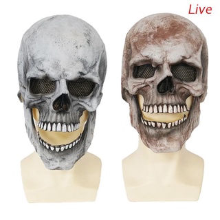 Máscara de Esqueleto en Vivo 3d de calavera/mascarilla de Adultos Cosplay Para halloween fiesta cabeza completa Máscara calavera casco