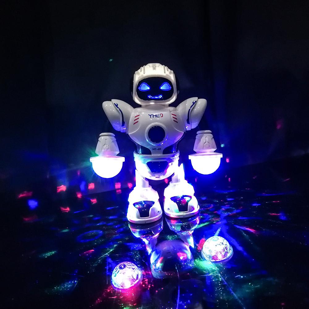 Robot electrónico inteligente espacio bailando Robot con música luz LED para niños