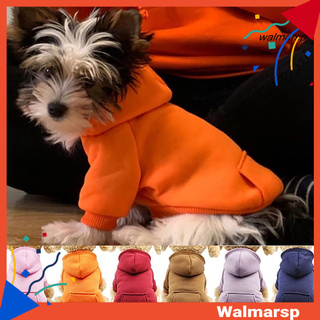 [Wal] Puppy Pet Hooded Sweatshirt Autumn Winter Two-legged Pocket Cat Dog Clothes (1)