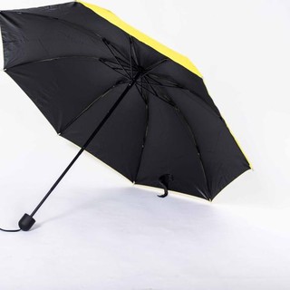 Oke Price 3 paraguas plegable liso negro y amarillo/negro recubierto/anti UV/GRC - A303 44F!
