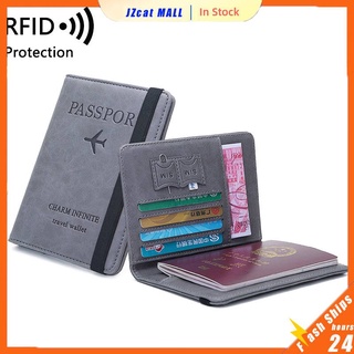 Passport Holder with RFID Card Holder Wallet Simple Fashion Multifunctional Passport Holder for Overseas Travel Men and Women Ultra-thin Passport Holder