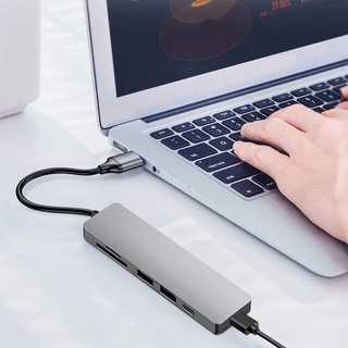 7 en 1 USB-C Hub a HDMI compatible con adaptador USB TF para MacBook Pro portátiles