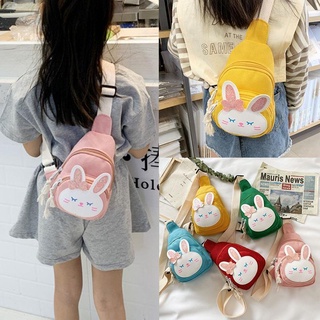 Coreano niños bolsos de moda princesa niñas niñas bolso de mensajero bebé lindo conejito lona hombro 8.27