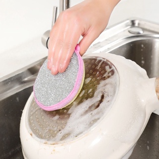 tingquan esponja de limpieza redonda de doble cara paños de limpieza de platos trapos para olla, limpieza de platos herramientas de limpieza del hogar multifunción antiadherente (9)