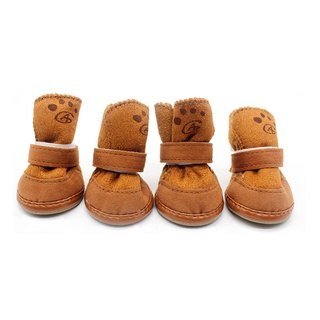 *LDY 4pcs Dogs Snow Boots Winter Warm Soft Cozy Cashmere Pets Dog Shoes Anti-skid (2)