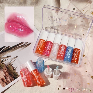 Alluring Pink Lip Gloss Set Box 6 Colors with Glitter Lip Glaze gloss moisturizing guides