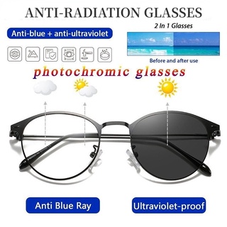2 En 1 Gafas Fotocromáticas Anti Radiación Con Lente Graduada Luz Azul UV400 De Ojos Para Hombres Mujeres (1)